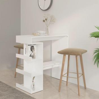 Bar Table with Storage Rack White 100x50x101.5 cm Engineered Wood Vidaxl