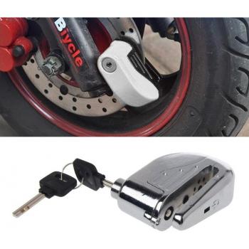 Bloqueo de Freno de Disco Antirrobo con Alarma para Motocicleta, Scooter y Bicicleta + 2 Llaves E7CA
