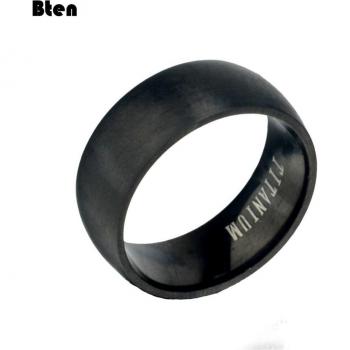 Men's Matte Black Titanium Engagement Ring - Classic Wedding Band