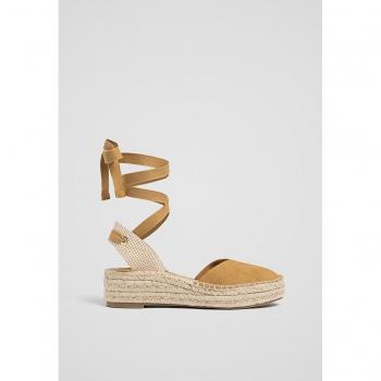Stradivarius Beige Lace-up Espadrilles Size 9
