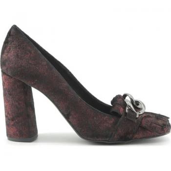 Made in Italy Women's Red Iridescent Fringe Chain Pumps Size 8 US