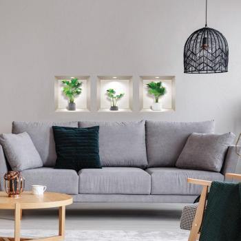 Maceta Palmera 3D – Adhesivo Decorativo