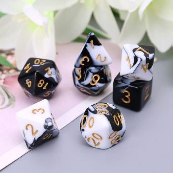 Digital Dice Set - 7 Pcs Acrylic (D4, D6, D8, D10, D12, D20)