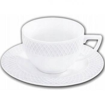 White 240ml Wilmax Fine Porcelain Coffee Mug & Saucer