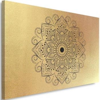 Gold-Mandala Kunstdruck von Feeby, 60x40 cm, beige Hintergrund