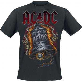 AC/DC Hells Bells Flames Shirt – Schwarz, Herren, 2XL