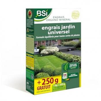 Engrais Bio - BSI - Universel - Végétaux Multiples - Gazon, Potager, Fleurs - Action Longue Durée - 1,25kg - 12,5m²