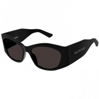 Balenciaga BB0329S Damen-Sonnenbrille Vollrand Eckig Recycled Acetat-Gestell, schwarz