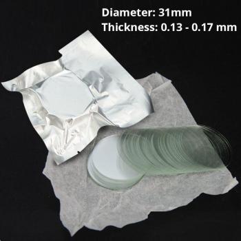 Ronde Coverslips voor Microscoop 31mm/33mm - 100 Stuks Dikte 0,13-0,17mm