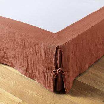 Cobertura de somier 90x190 cm con tejido de algodón Terracotta naranja