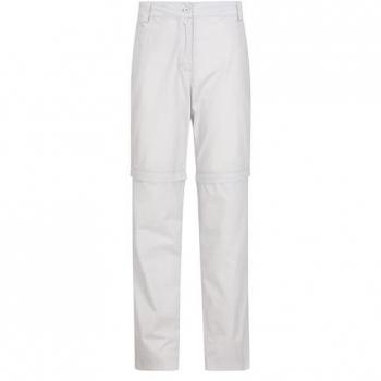 Mountain Warehouse Quest Zip-Off Trek Pants for Women – Light Grey, 18