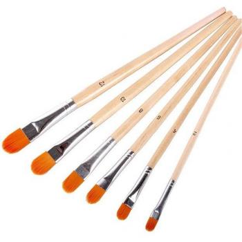 Artistic School Supplies - Fine Watercolor and Oil Painting Brushes Set (6 Pcs)