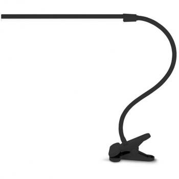 Flexo LED pinza LONG, negro, Blanco frío