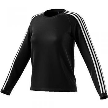 Adidas Damen 3‑Streifen Langarm T-Shirt Schwarz-Weiße Variante M