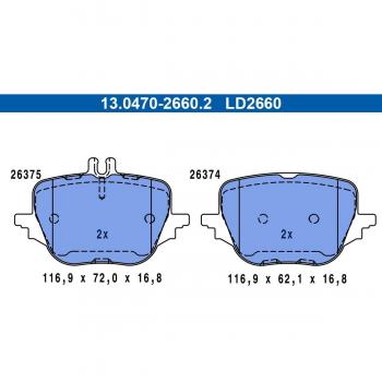 ATE Brake Pad Set for Disc Brakes 13047026602