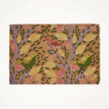 Beige Homescapes Songbird Coir Doormat – 40x60cm