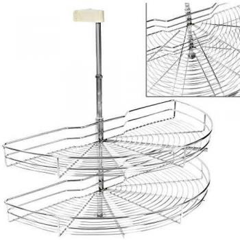 Cesta giratoria de metal 2 niveles 180 ° 85x44x80 cm