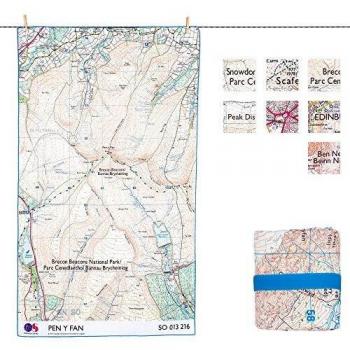 Lifeventure Quick-Dry SoftFibre Towel with Ordnance Survey Map - Pen-Y-Fan 90x150 cm