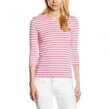 GANT STRIPED RIB C-NECK LS-Camiseta de manga larga Mujer Rosa