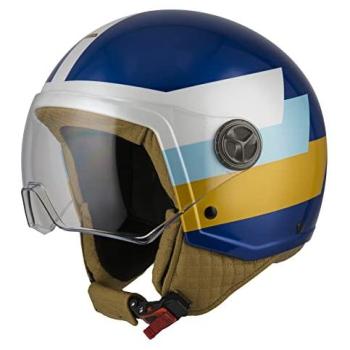 Casco Jet Zeta 2 NZI - Diseño Lujo Bandi Blue/Gold