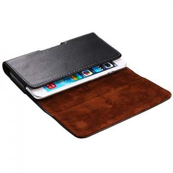 DFV mobile - Funda Cinturón Piel Auténtica Clip Horizontal para Kyocera Android One S8 (2020) - Negra