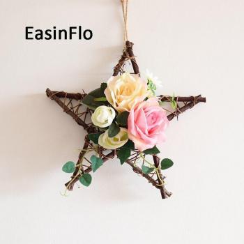 Natural Five Star Shape Straw Wicker Ball Decoration