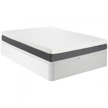 Ensemble 140 x 190 cm sommier coffre blanc + matelas mousse HD 7 zones et accueil mémoire de forme déhoussable ép.20cm - KELIH de YS