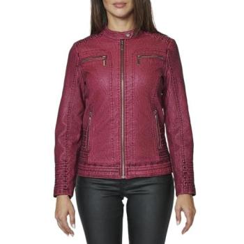 Chaqueta de piel sintética con cuello mao y forro de pelo para Mujer