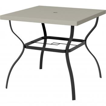 Outsunny 80cm Outdoor Dining Table with Marble Effect Top, Black
