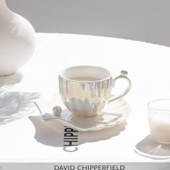 Electroplated Porcelain Teacup and Saucer