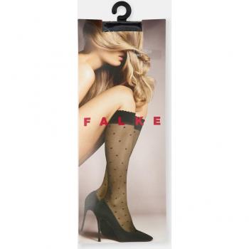 Falke Women’s Knee-High Socks, Dot 15 Den – Black Patterned (Size 8–10.5)