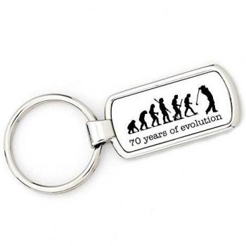 Mans Evolution Golf Gift Keychain