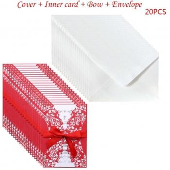 Cartes d'invitation de mariage avec enveloppes - 20 pièces