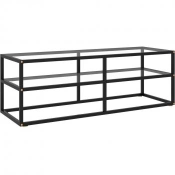 Tv-schrank Schwarz Mit Hartglas 120x40x40 Cm