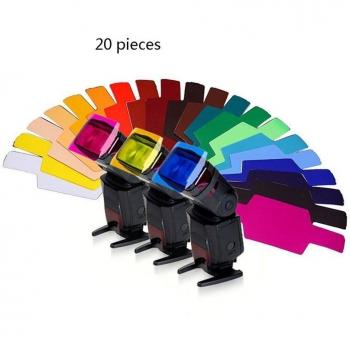 20PCS Camera Flash Gel Filters