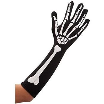 Carnival Toys Guanti Neri Scheletro 40cm Halloween
