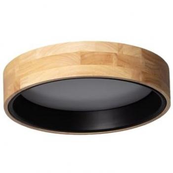 Plafón LED 15W Circular Madera Ø370 mm CCT Seleccionable Dari Negro