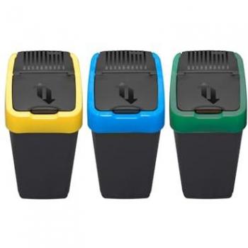EcoReciclador Trio 18L con Tapa Basculante