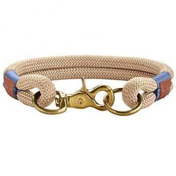 HUNTER Sansibar Rantum Halsung, Hundehalsband, Tau, modern, nautisch, 50 (M-L), beige