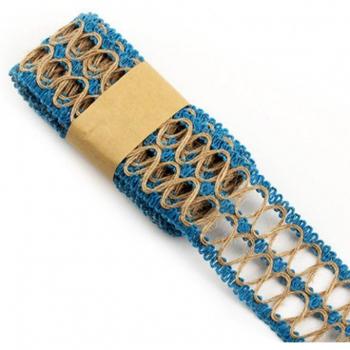 2 Meter Jute-Band mit Spitzenverzierung für DIY-Dekoration