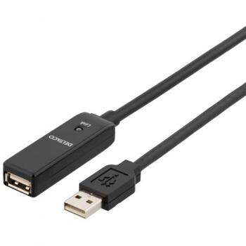 DELTACO USB aktiv förlängningskabel 10m
