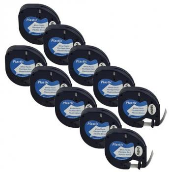 Vhbw - 10x Label Tape Plastic compatible with Dymo LetraTag LT-100T