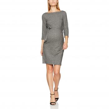 Mamalicious Mltartan 3/4 Jersey Above Knee Dress, Vestido para Mujer, Gris