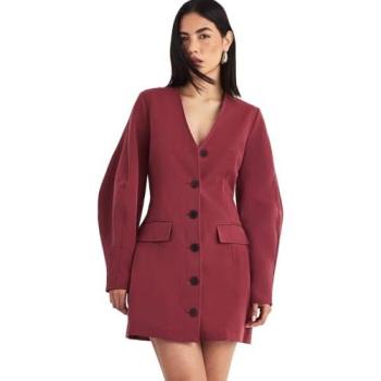 Nasty Gal Mini Blazer with Cocoon Sleeves, Tobacco Color (Size 4)