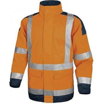 DELTA PLUS - Giacca Da Lavoro Parka Easy View C / zip Imperm. - Cl. 3 - 4 Tasche - Argento Arancio Fluo-blu Xxl - Easyvomxx