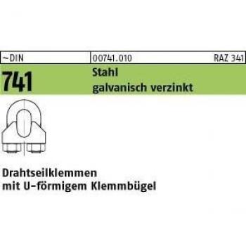 DIN 741 Drahtseilklemmen Stahl 16 mm / M 12 5/8 ähnl. DIN 741, gal Zn gal Zn S
