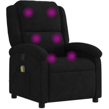 Fauteuil de Massage Noir Velours Inclinable