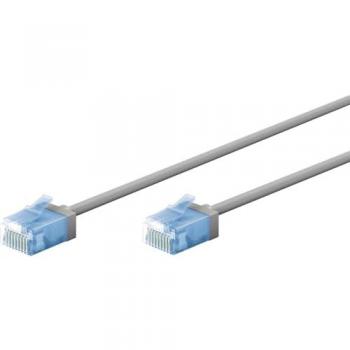 Goobay CAT 6A Netzwerkkabel, slim, U/UTP, grau