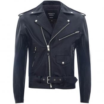 Infinity Leather Men’s 6XL Black Cow‑Hide Brando Jacket – Venice