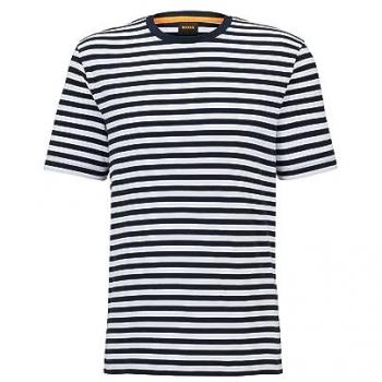 Boss Tales Stripe Short Sleeve Shirt – White, Medium